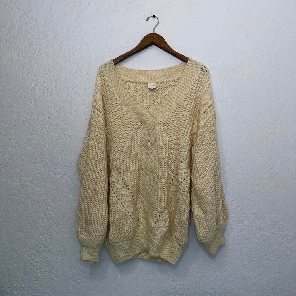 Pleione cream knit sweater with